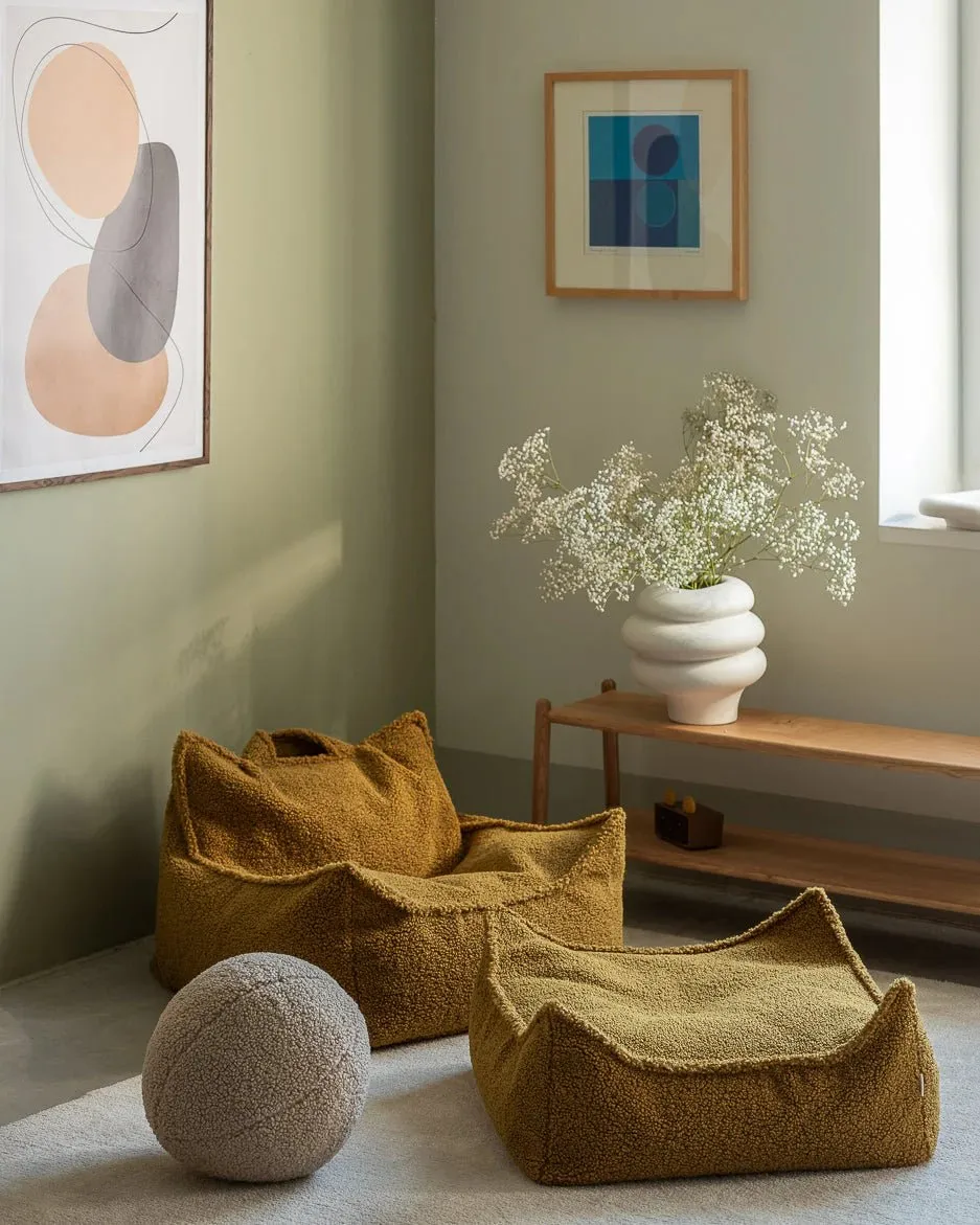 SQUARE OTTOMAN  TEDDY  MAPLE