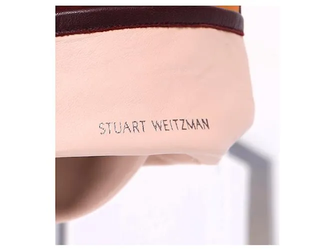Stuart Weitzman Botas altas hasta la rodilla elásticas con panel de cuero Edie en ante rojo Roja 