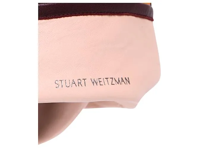 Stuart Weitzman Botas altas hasta la rodilla elásticas con panel de cuero Edie en ante rojo Roja 