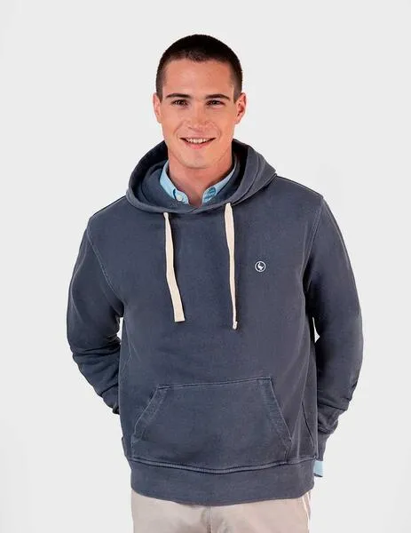 Sudadera El Ganso Capucha azul para hombre