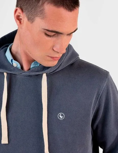 Sudadera El Ganso Capucha azul para hombre