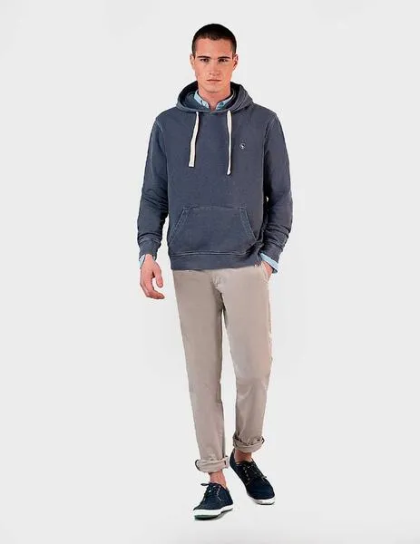 Sudadera El Ganso Capucha azul para hombre