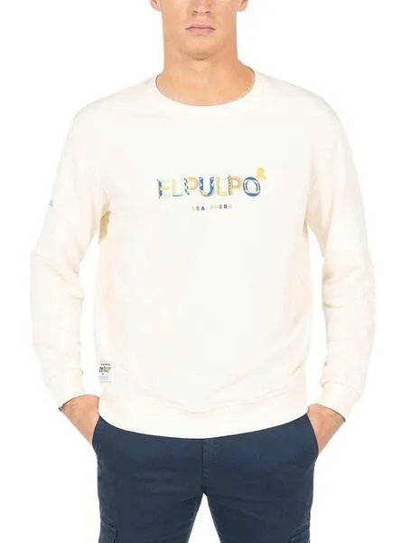 Sudadera El Pulpo Formas Blanco Roto Para Hombre