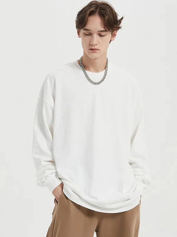 Sudadera unisex con cuello redondo y lavado vintage