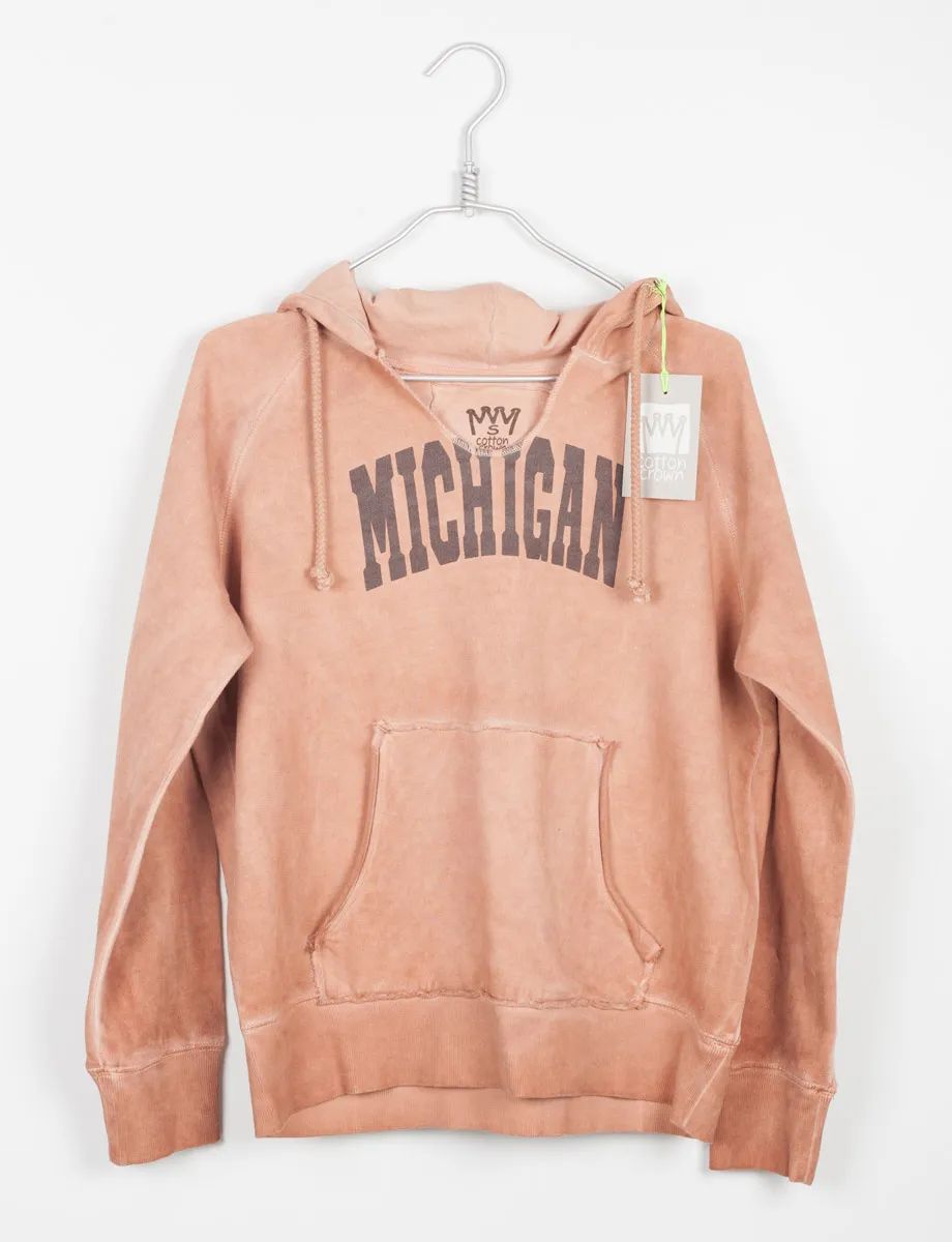 Sudadera Vintage con capucha rosa
