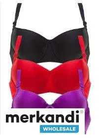 Sujetadores de mujer con variedad de colores disponibles para el mercado mayorista de Turquía.