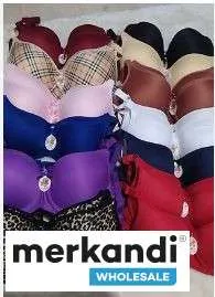 Sujetadores de mujer con variedad de colores disponibles para el mercado mayorista de Turquía.