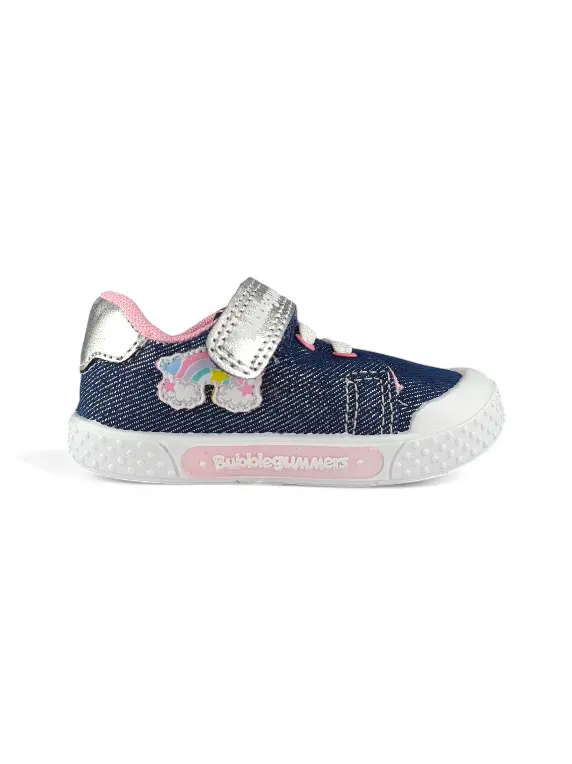 Tenis Niña Tela Jean Azul Bubblegummers