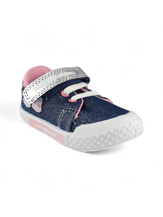 Tenis Niña Tela Jean Azul Bubblegummers
