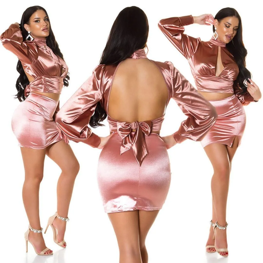 Top satinado Rosa
