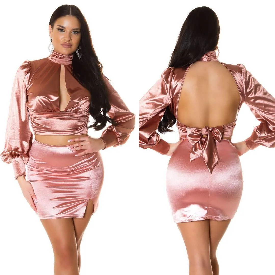 Top satinado Rosa