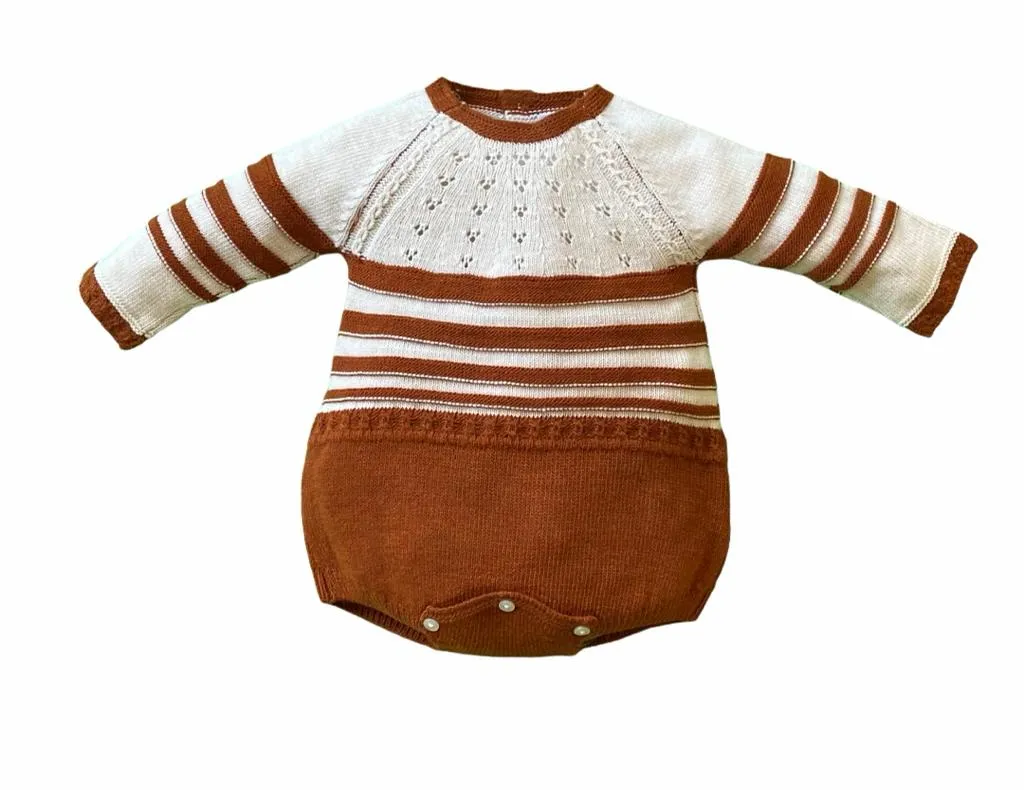 TWOCOLOR KNITTED ROMPER FOR BOYS. IDEAL