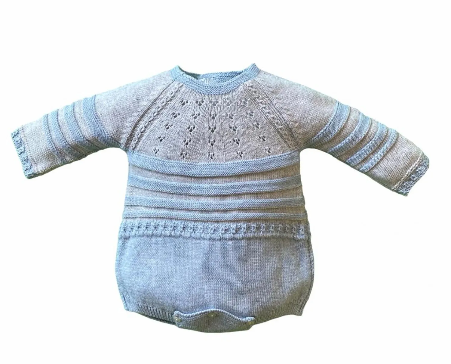 TWOCOLOR KNITTED ROMPER FOR BOYS. IDEAL