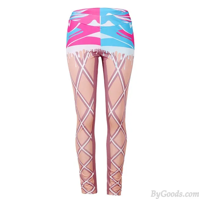 UNIQUE GIRL'S IMITATING REAL LEGS LINES LACEUP PRINTING SHOW THIN VISUAL EFFECT LEGGINGS
