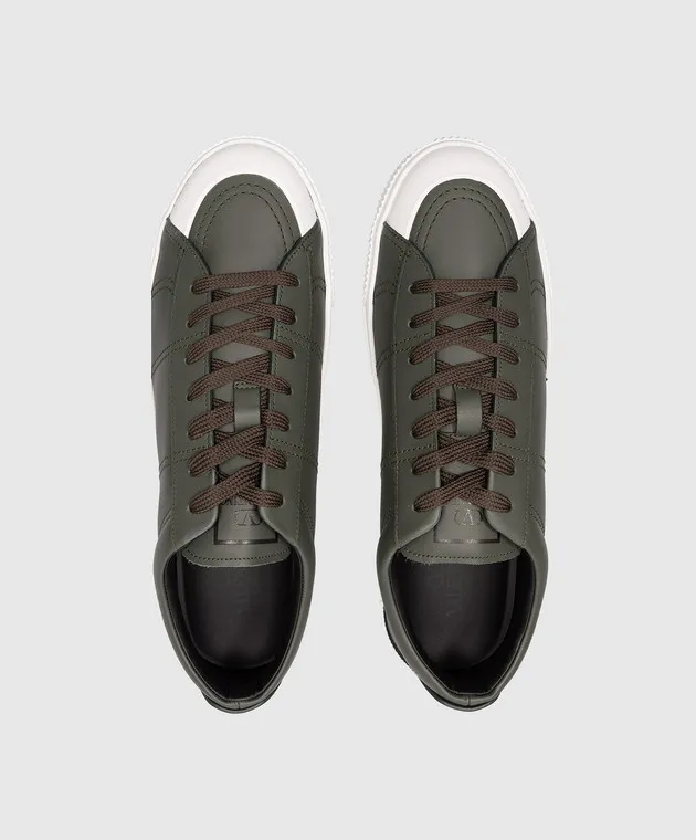 Valentino Cityplane Logo Green Leather Trainers