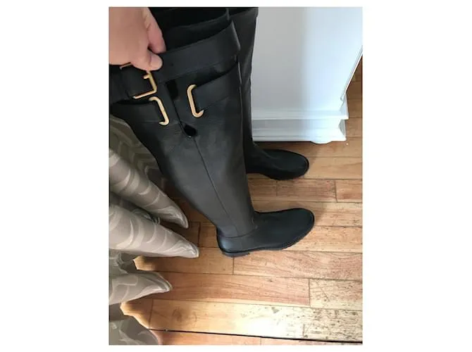 Valentino Garavani Botas altas de muslo Negro 