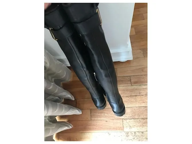 Valentino Garavani Botas altas de muslo Negro 