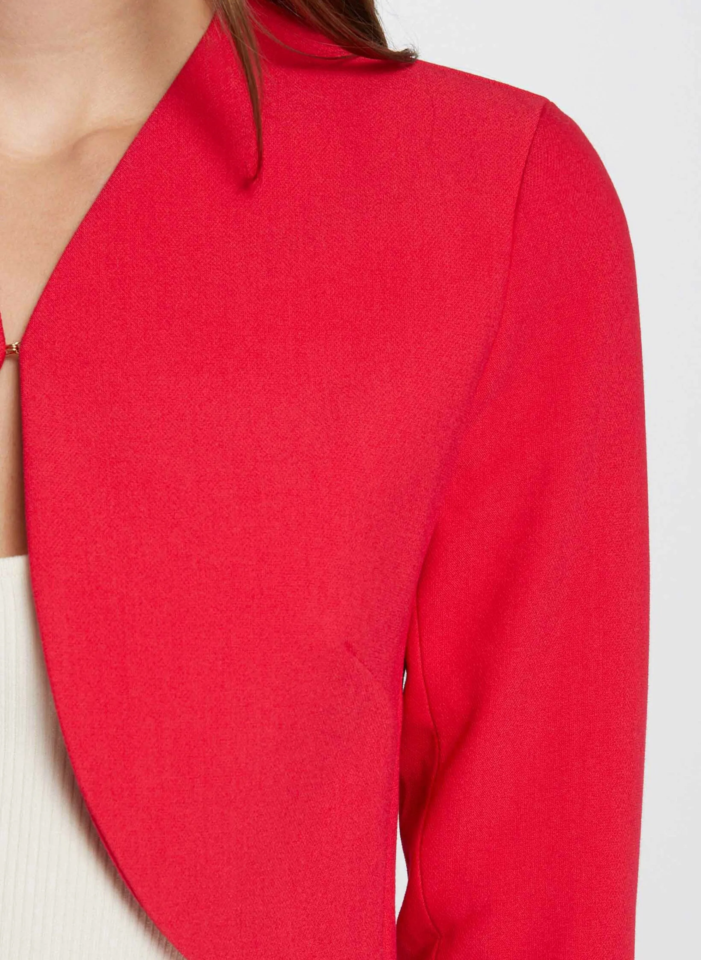 VELEO.F  CHAQUETA BOLERO RECTA EN ROJO