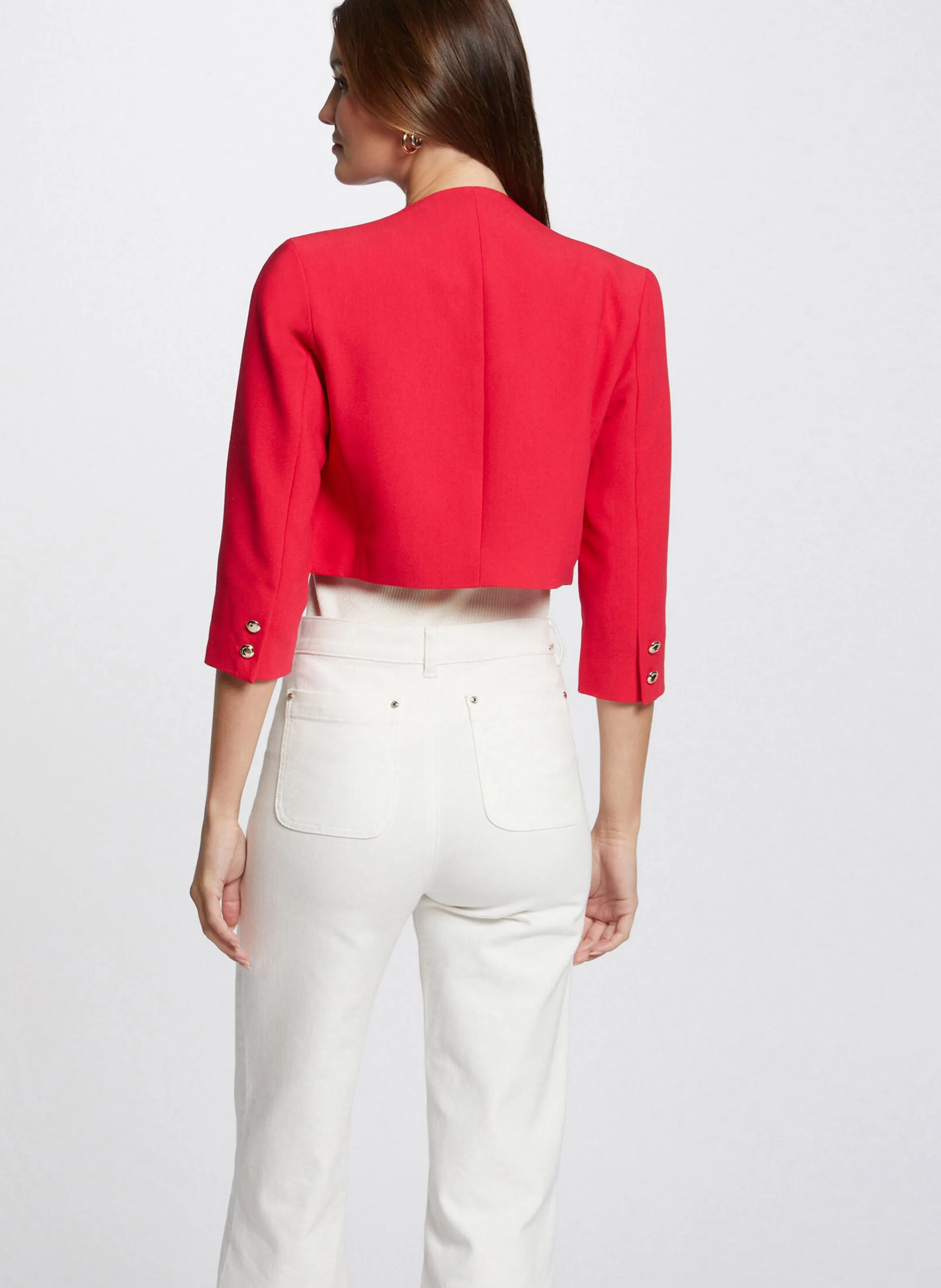 VELEO.F  CHAQUETA BOLERO RECTA EN ROJO