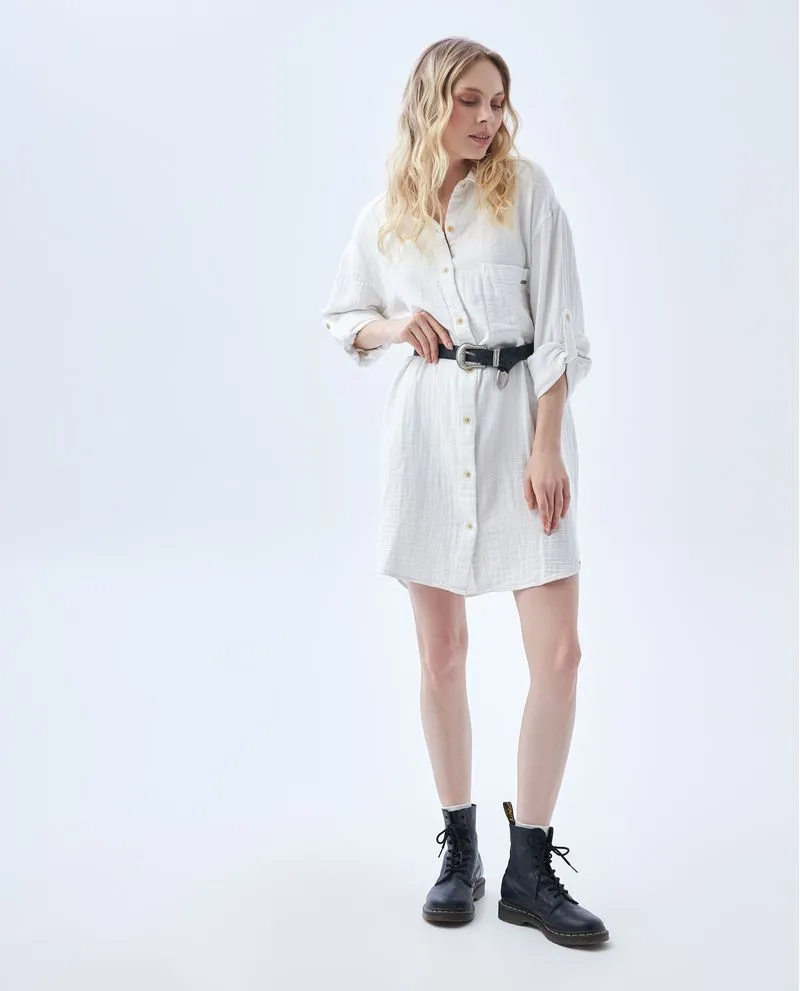 Vestido corto de manga larga para mujer