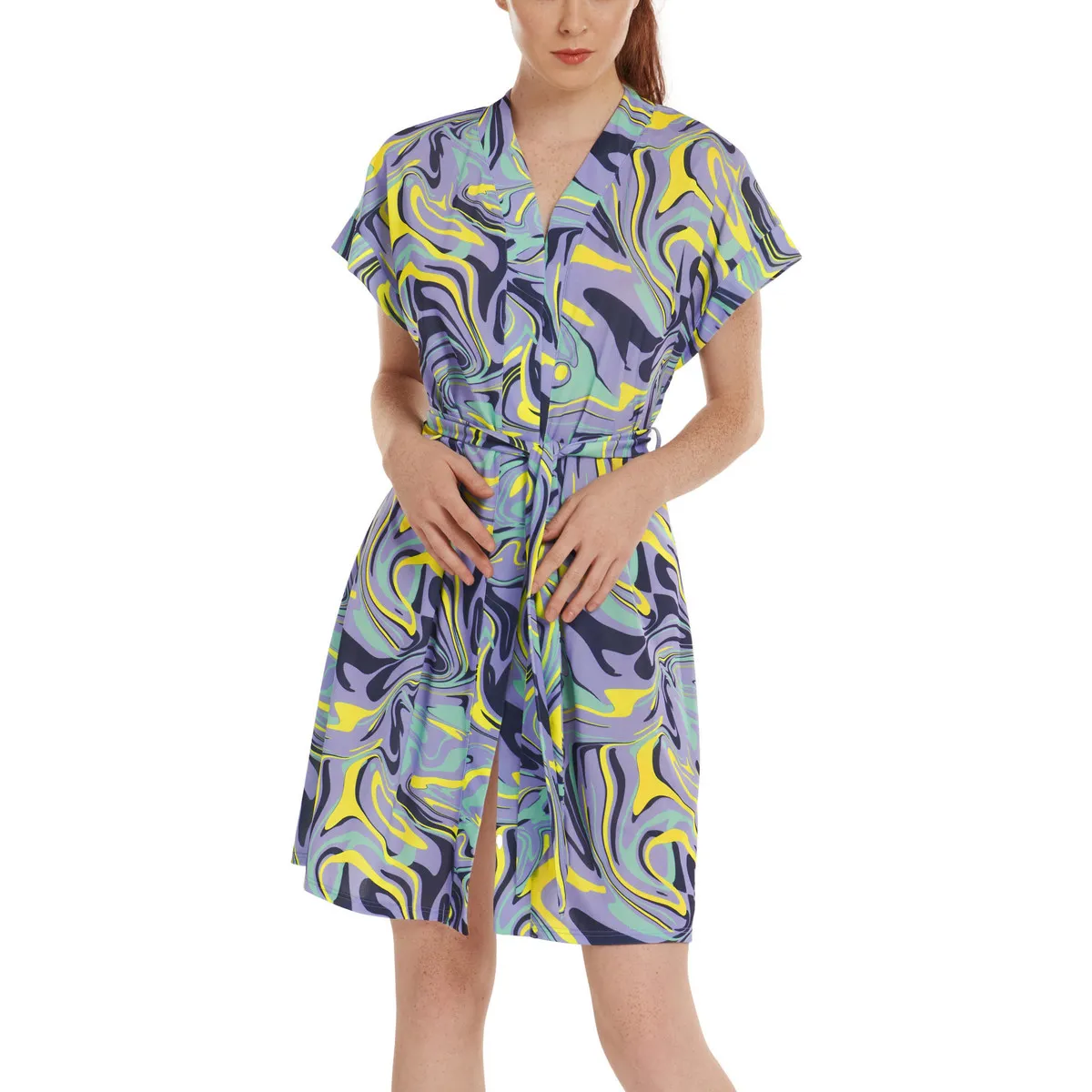 Vestido de verano manga corta con cinturón Palma