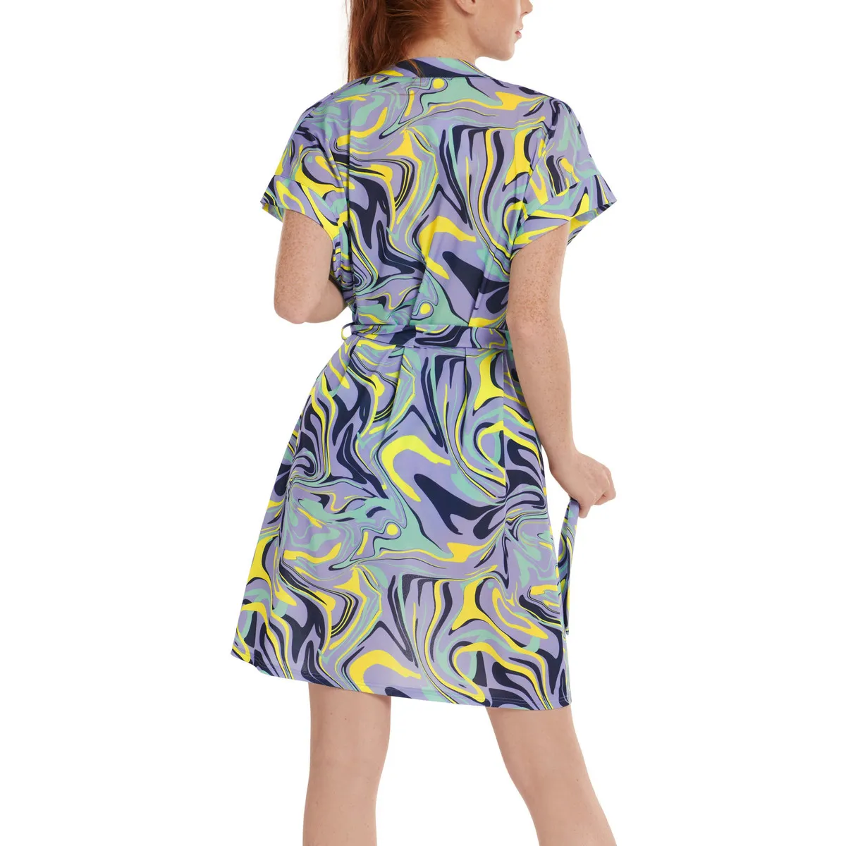 Vestido de verano manga corta con cinturón Palma