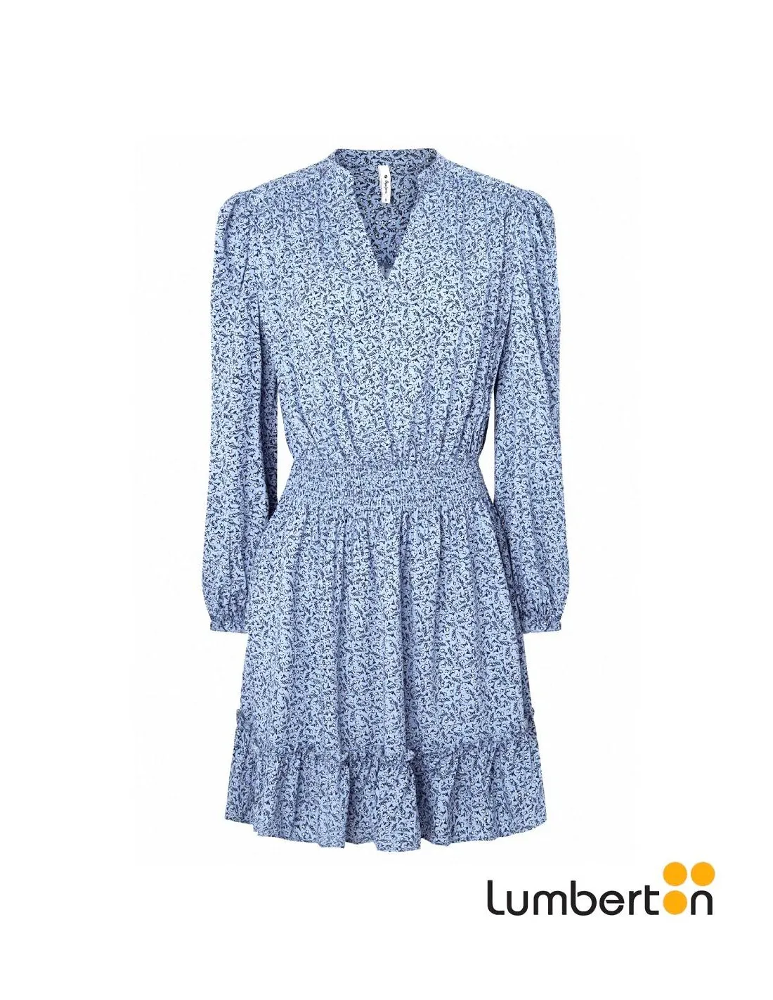 Vestido Largo Estampado Pico JEAN