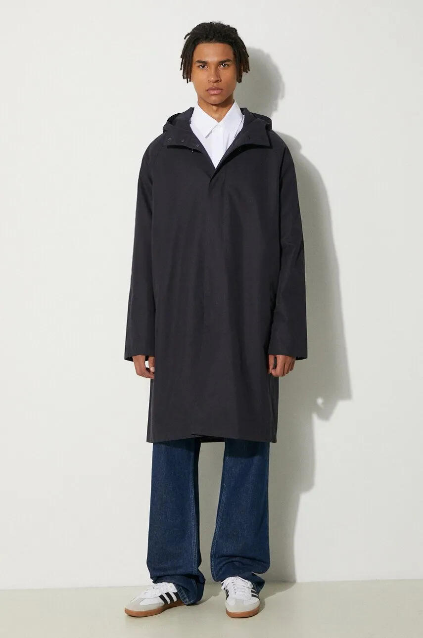 WOOD WOOD Twill Parka Coat Navy