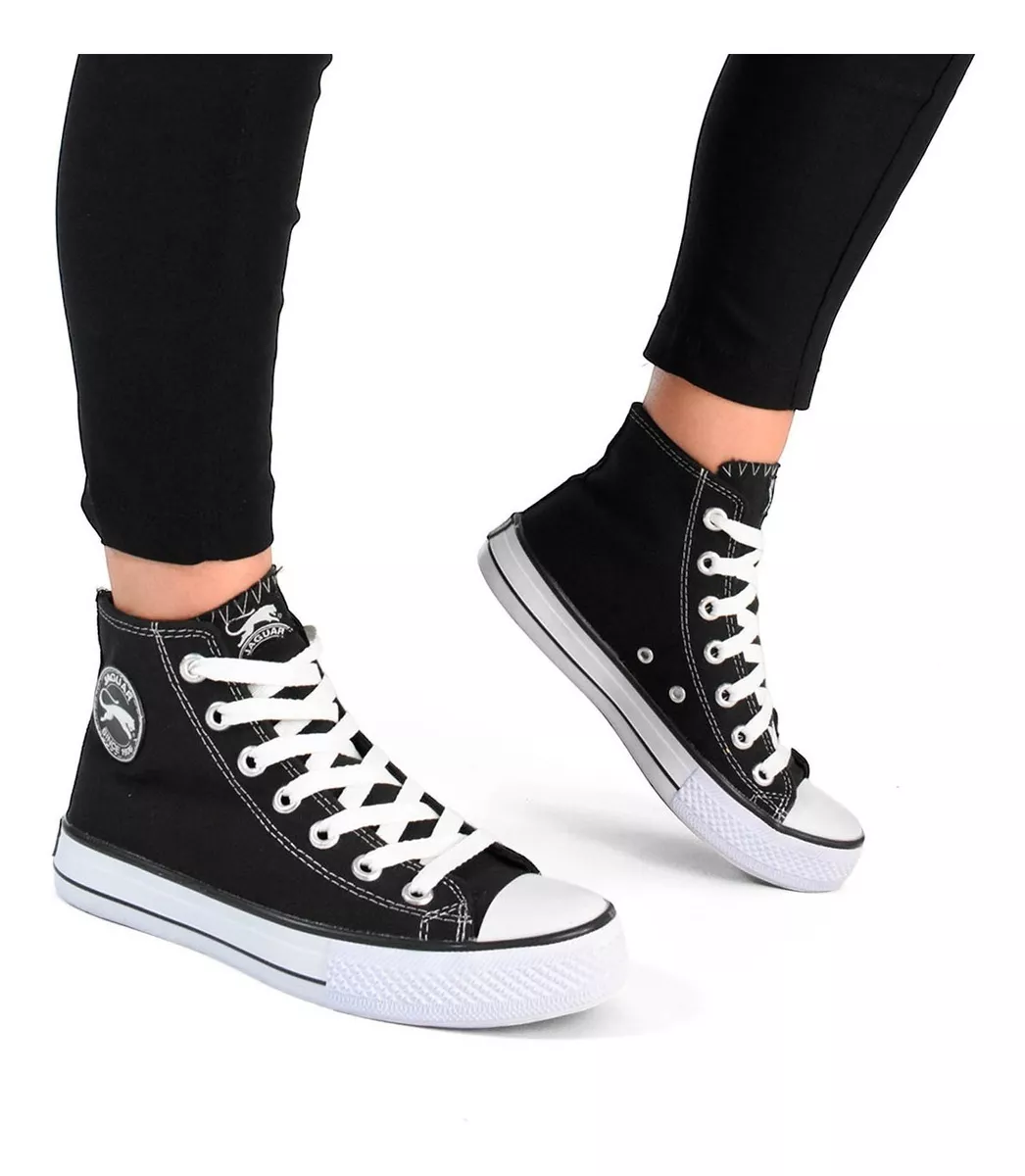 Zapatilla Botita Mujer Urbana Lona Moda Liviana Jaguar 8575