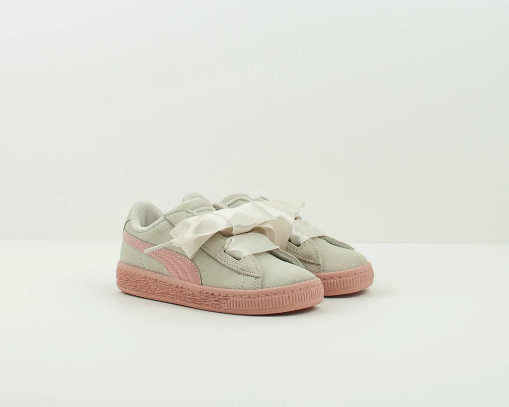 ZAPATILLA DE NIÑA  PUMA  SUEDE HEART JEWEL PS WHISPER WHITE PEACH 365139 02