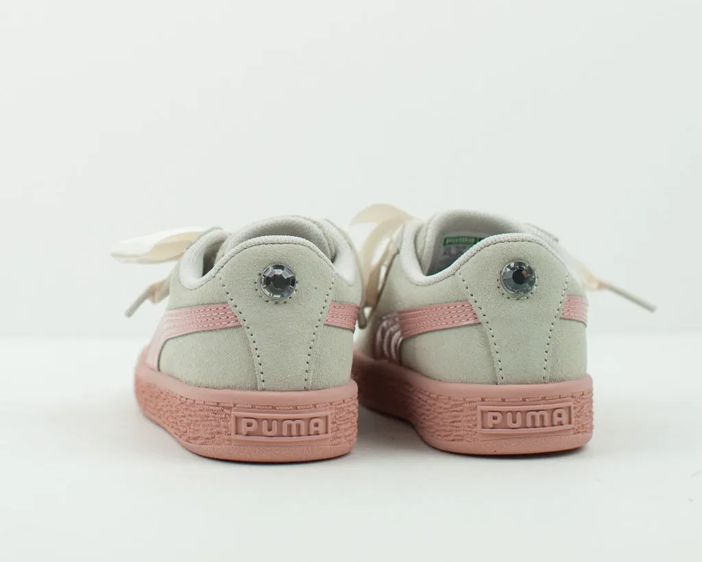 ZAPATILLA DE NIÑA  PUMA  SUEDE HEART JEWEL PS WHISPER WHITE PEACH 365139 02