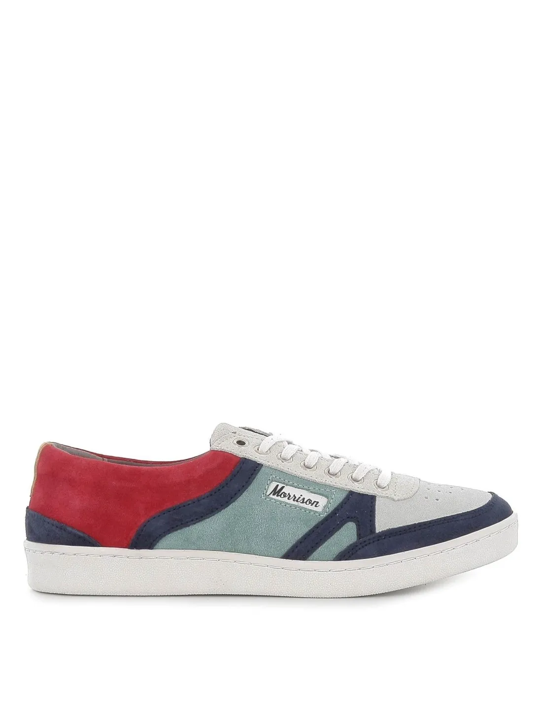 Zapatilla de serraje granate y verde diseño hombre Morrison