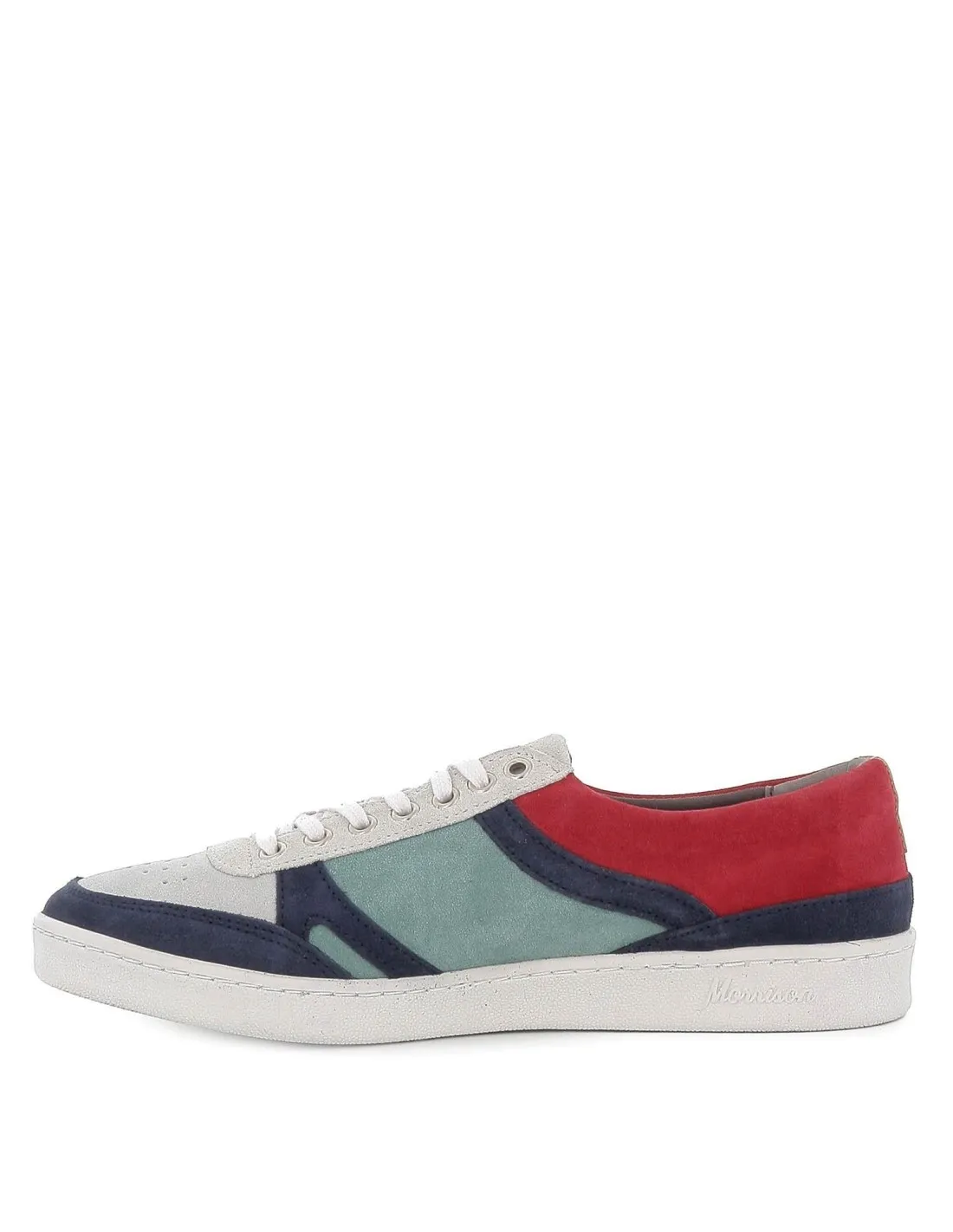 Zapatilla de serraje granate y verde diseño hombre Morrison