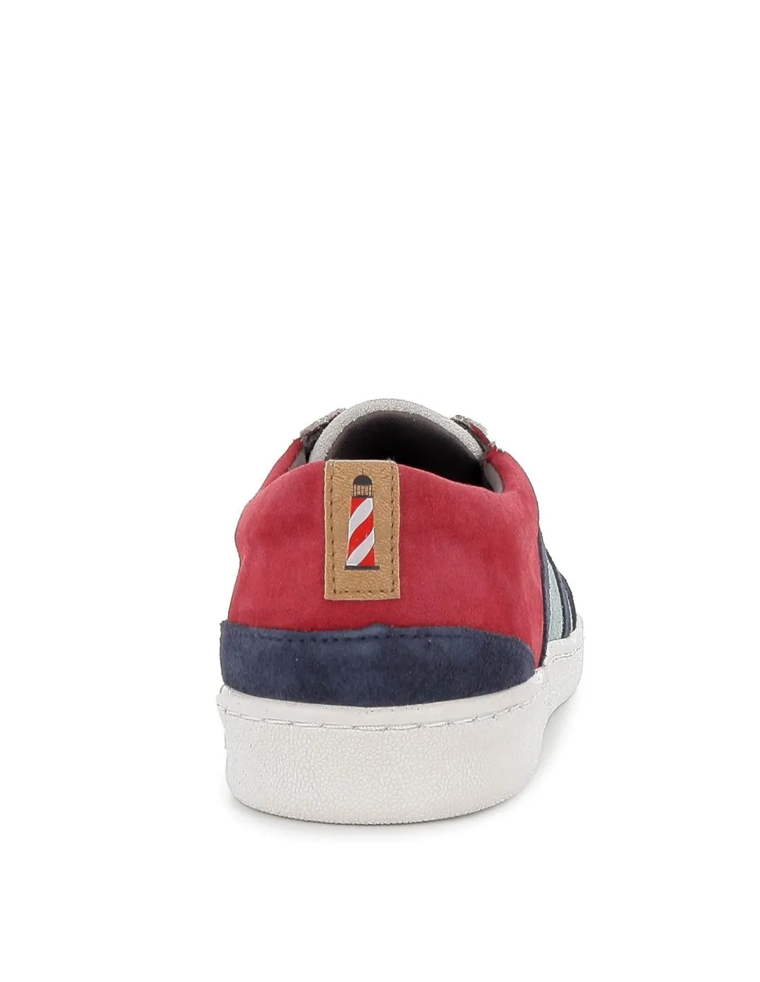 Zapatilla de serraje granate y verde diseño hombre Morrison