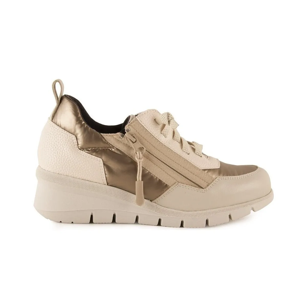 Zapatillas Casual doradas de Piel by