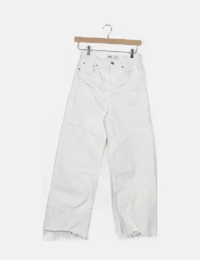 Zara Jeans culotte blanco