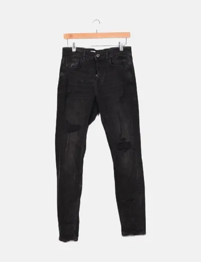 Zara Jeans skinny ripped negro